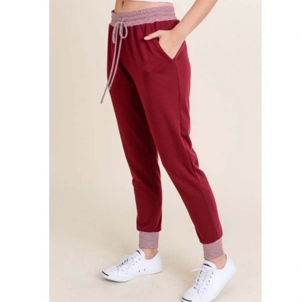 Burgundy Joggers Sweatpants BRAND NEW - Picture 3 of 4